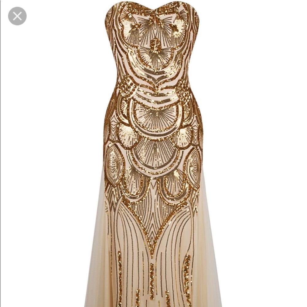 Gold Sequin Dress, Great Gatsby inspired!